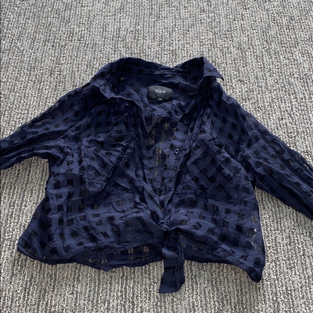Rails Cropped Long Sleeve Blouse